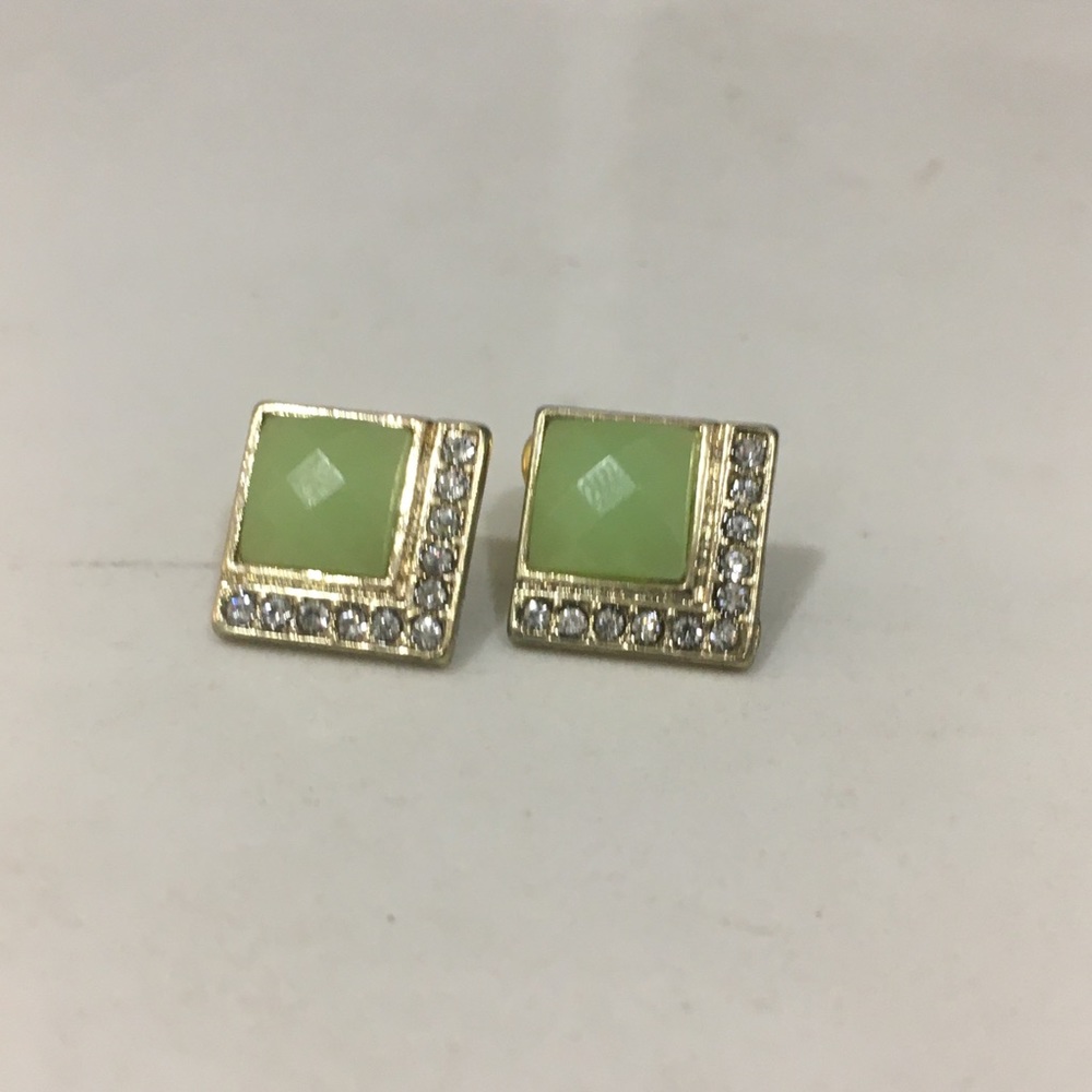 Green and Gold Art Deco Earrings *Final Price*